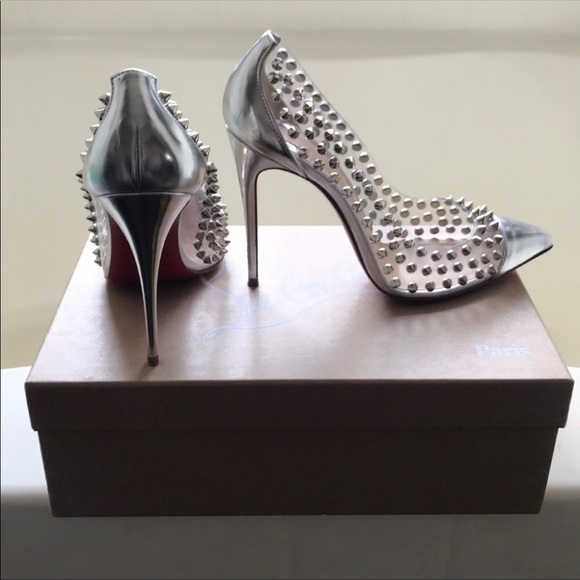 ❌SOLD❌Christian Louboutin Silver Spike PVC - Picture 2 of 5